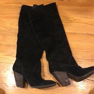 Sole society tall black suede boots